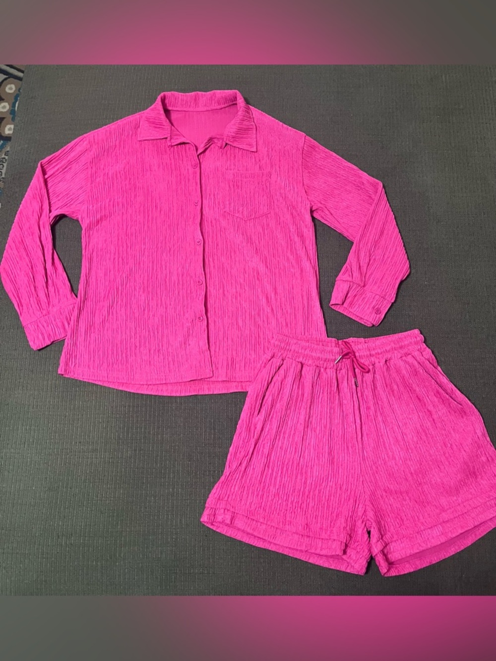 Women's Two-Piece Pajama Set in Hot Pink